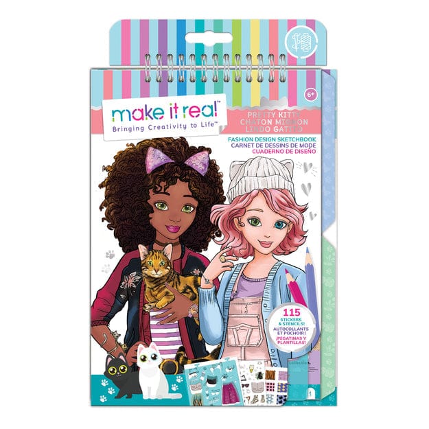 MAKE IT REAL Arte y Manualidades Cuaderno de diseño de moda Pretty kitty 2 MIR3204
