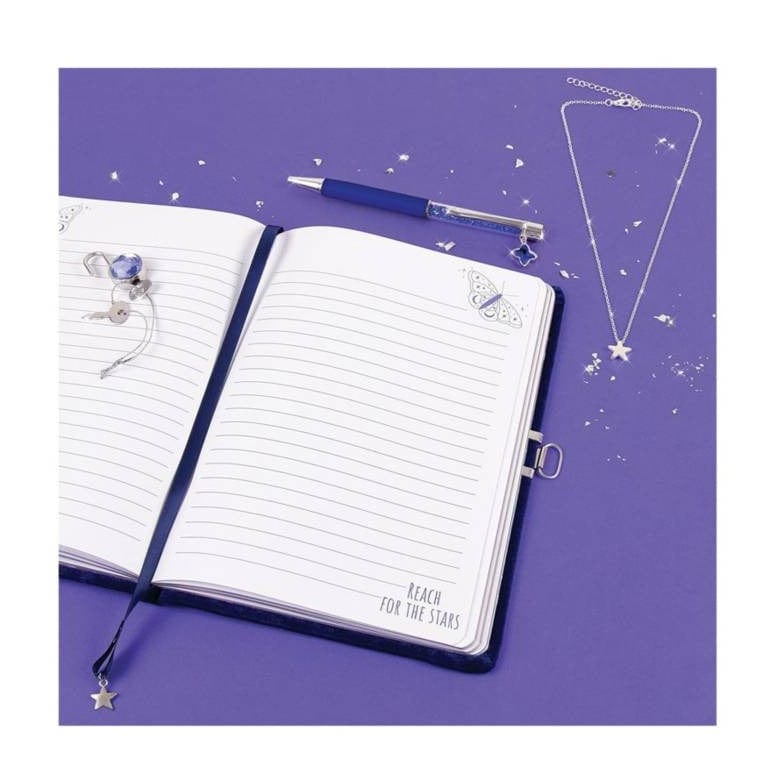 MAKE IT REAL Arte y Manualidades Diario de Vida Celestial con Candado de Terciopelo MIR12014