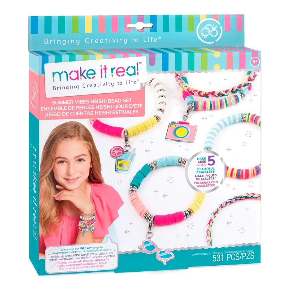 MAKE IT REAL Arte y Manualidades Pulseras de cuentas heishi de vibraciones de verano MIR1317