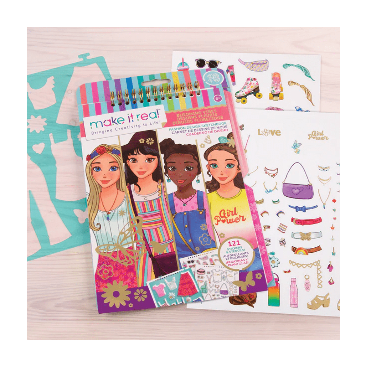 MAKE IT REAL Juegos de roles Cuaderno de Bocetos de Diseño de Moda Pretty kitty MIR3209