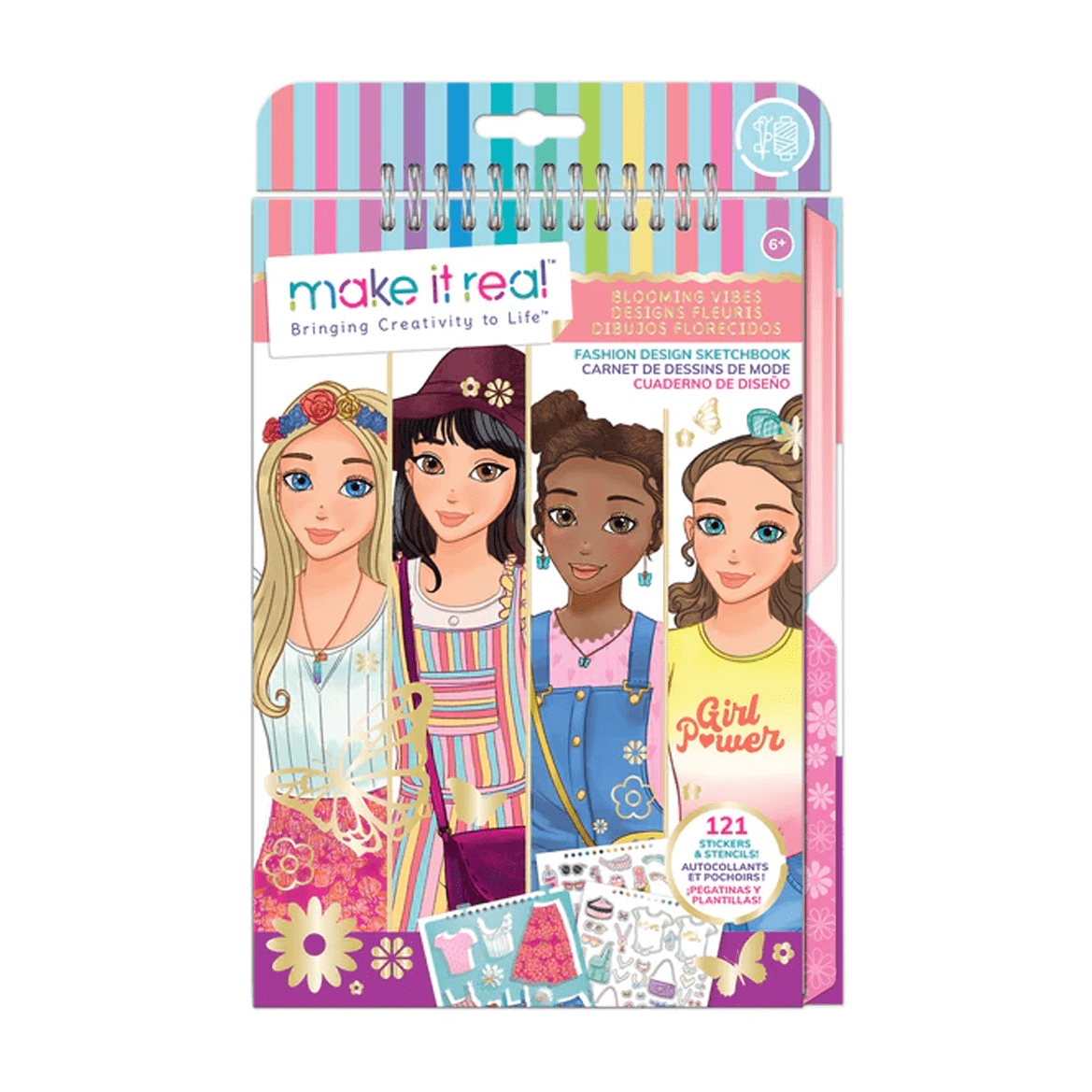 MAKE IT REAL Juegos de roles Cuaderno de Bocetos de Diseño de Moda Pretty kitty MIR3209