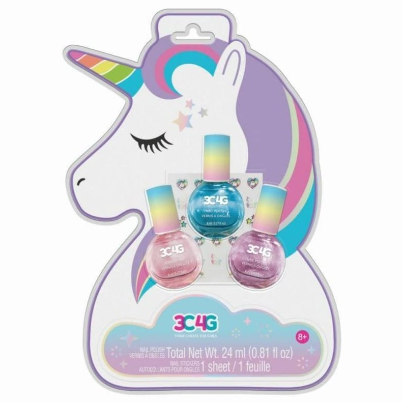 MAKE IT REAL Juegos de roles Pack de 3 Esmaltes con Holograma de Unicornio MIR10015