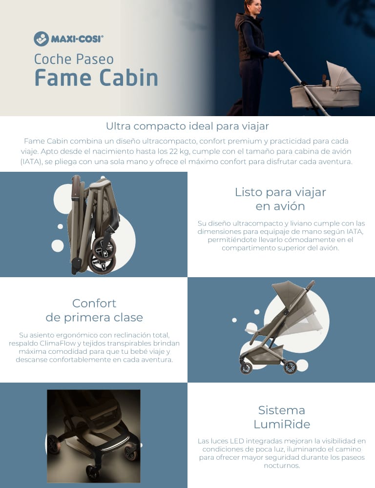 Maxi Cosi Coche Coche de paseo Fame Cabin Black Onix - Maxi Cosi 01521008110