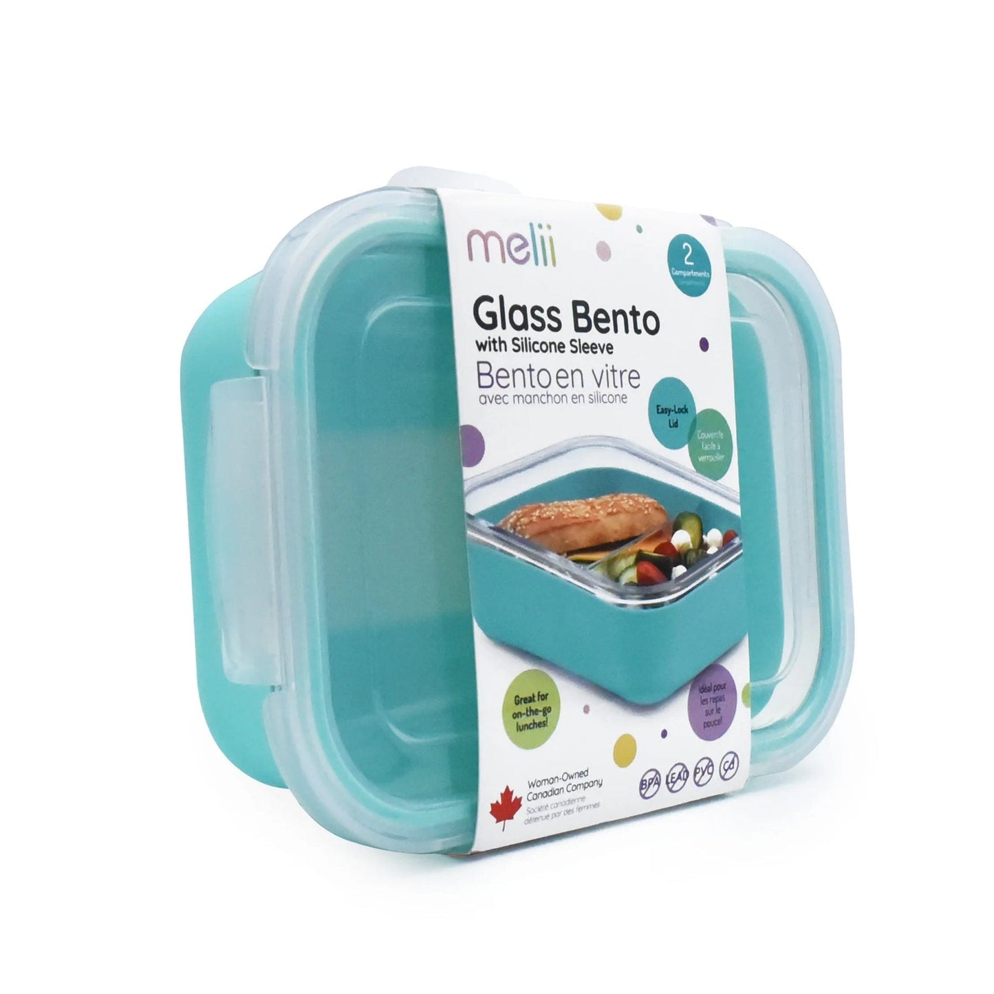 Melii Alimentación Contenedor de vidrio con tapa 740 ml Azul - Melii 16961