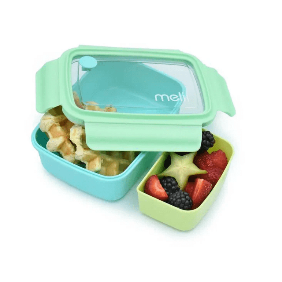 Melii Alimentación Lonchera bento box con compartimientos 880 ml azul - Melii 21850