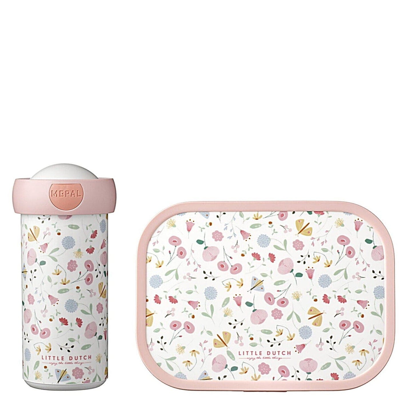 Mepal Alimentación Set de lonchera y vaso 300 ML flores y mariposas 107420165243