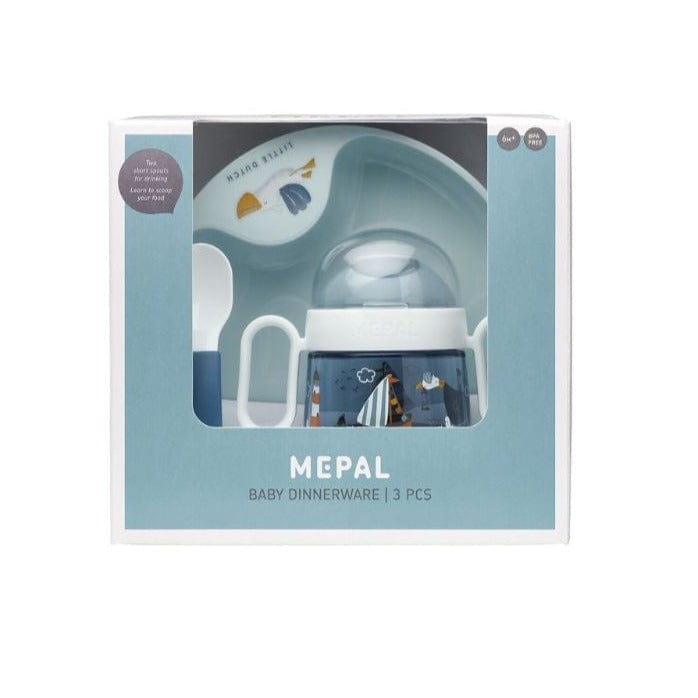 Mepal Alimentación Set de vajilla para bebé Azul con barcos 108040065244