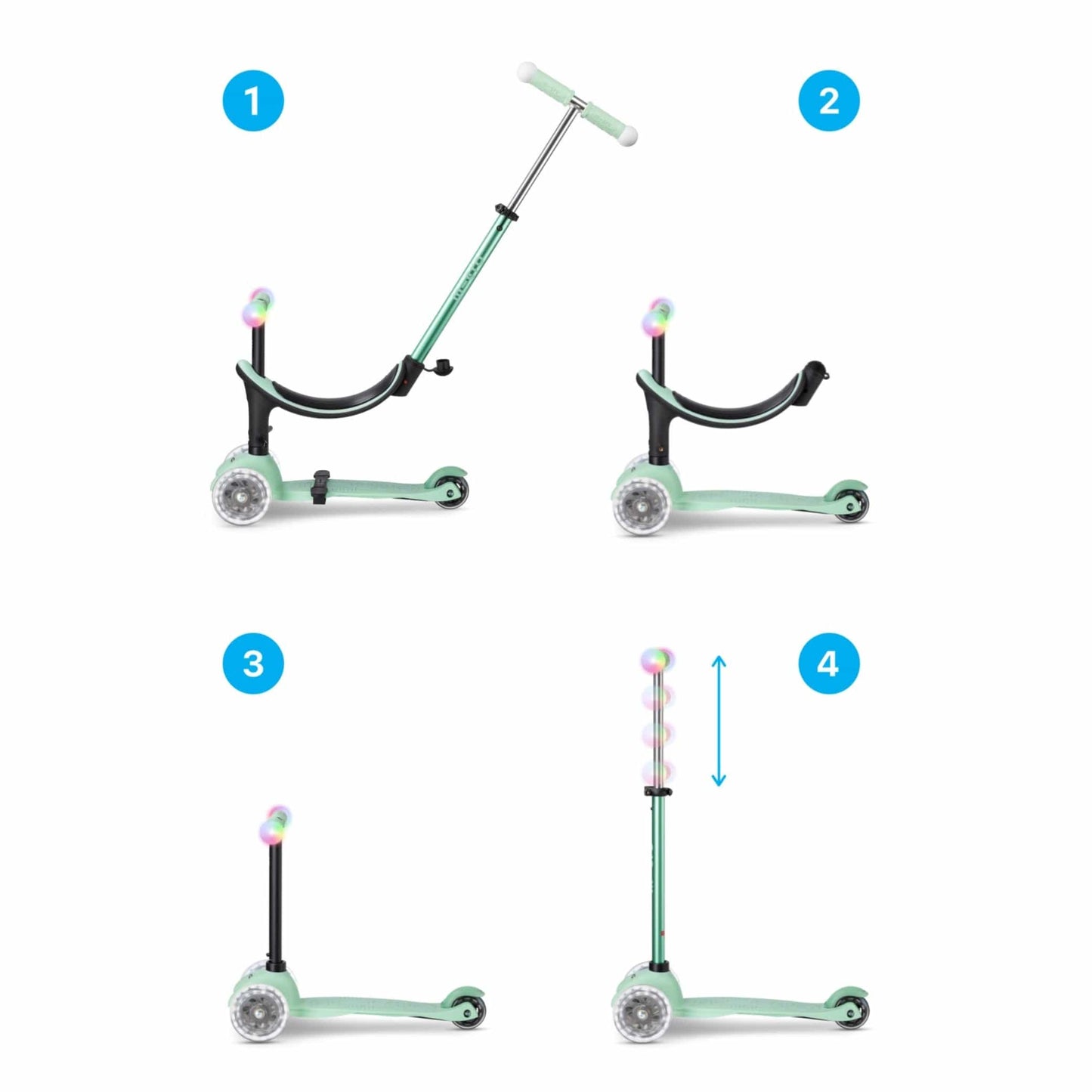 Micro Scooter Scooter Mini2grow LED Magic Menta - Micro MMD357