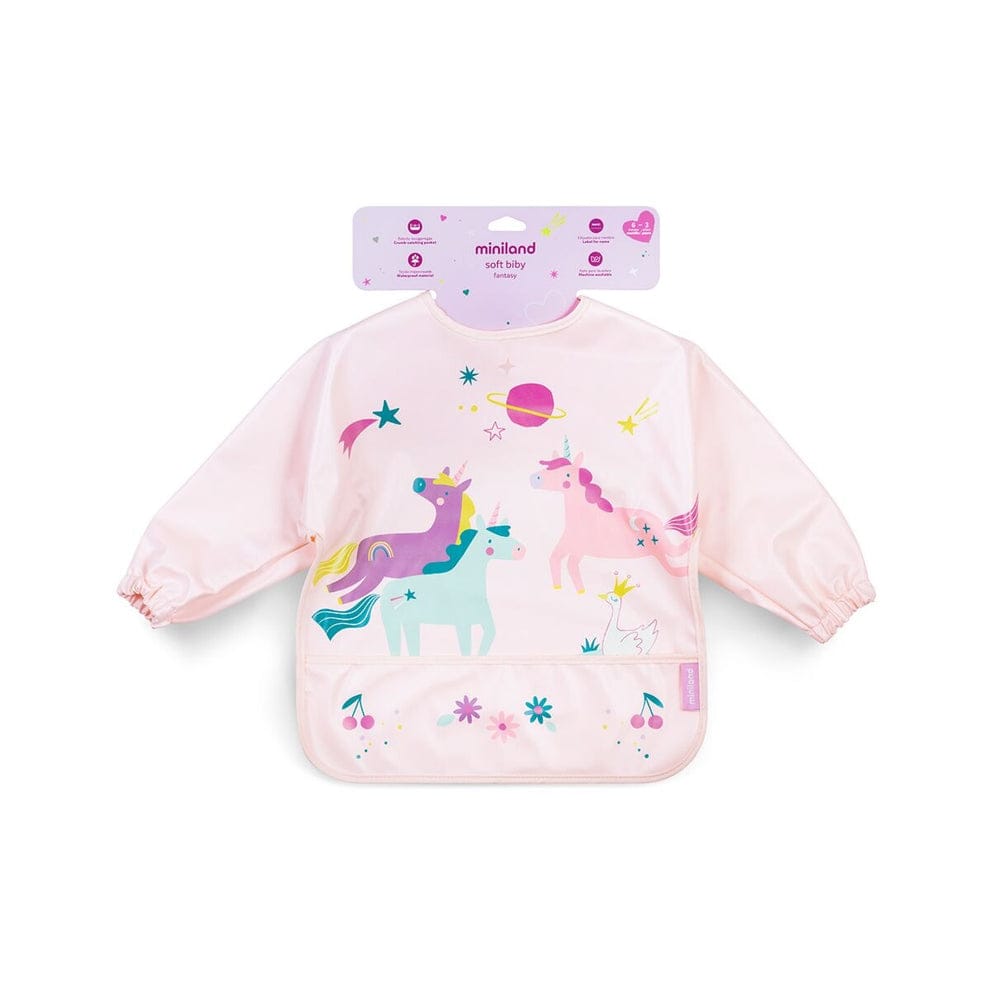 Miniland Baberos Babero con mangas Babi para cole Fantasy Soft Biby Fantasy - Miniland 89647