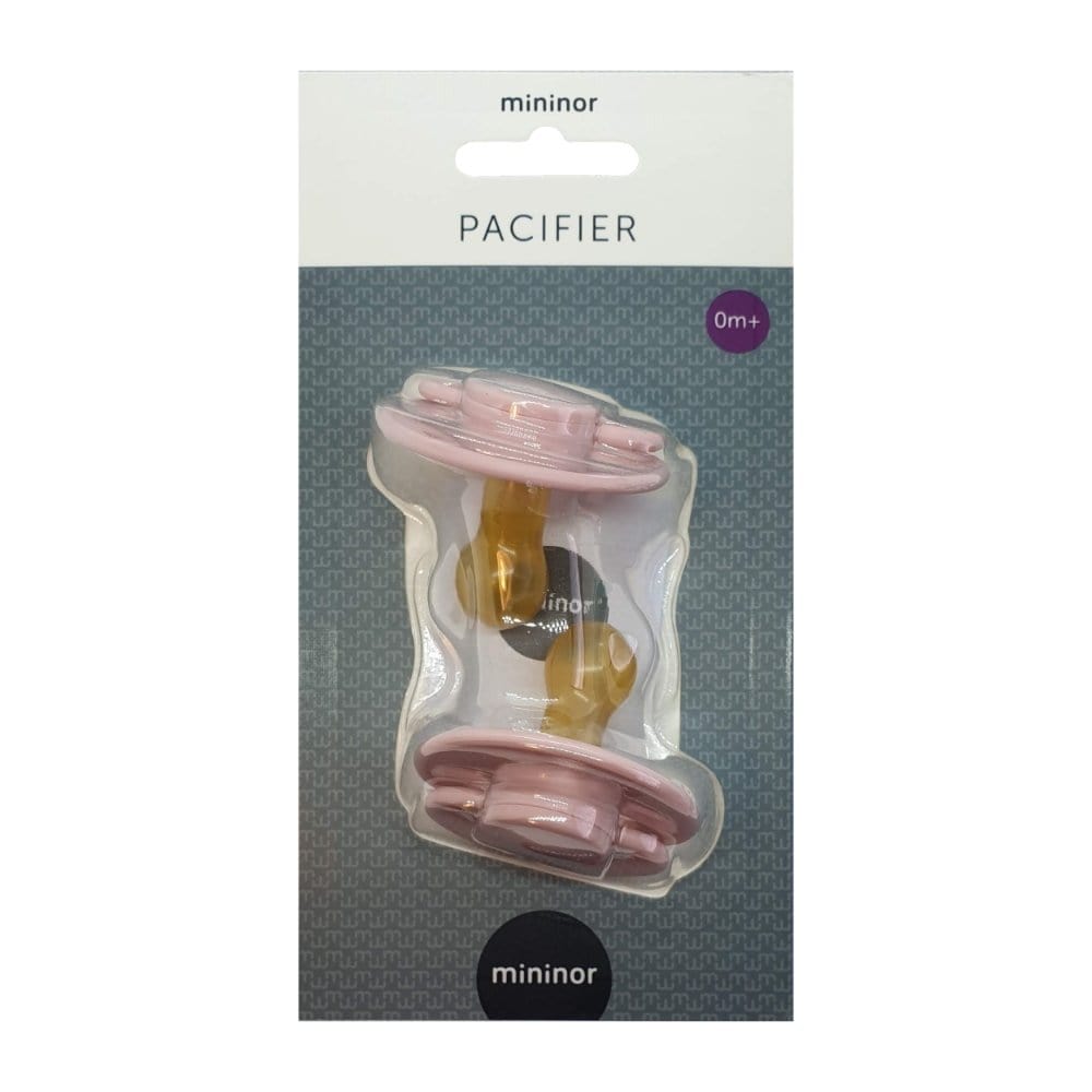 MININOR Chupete Chupetes redondos látex rosado 0M+ 2 unidades MN127
