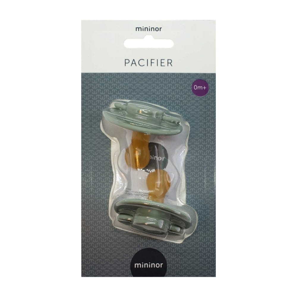 MININOR Chupete Chupetes redondos látex verde 0M+ 2 unidades MN129