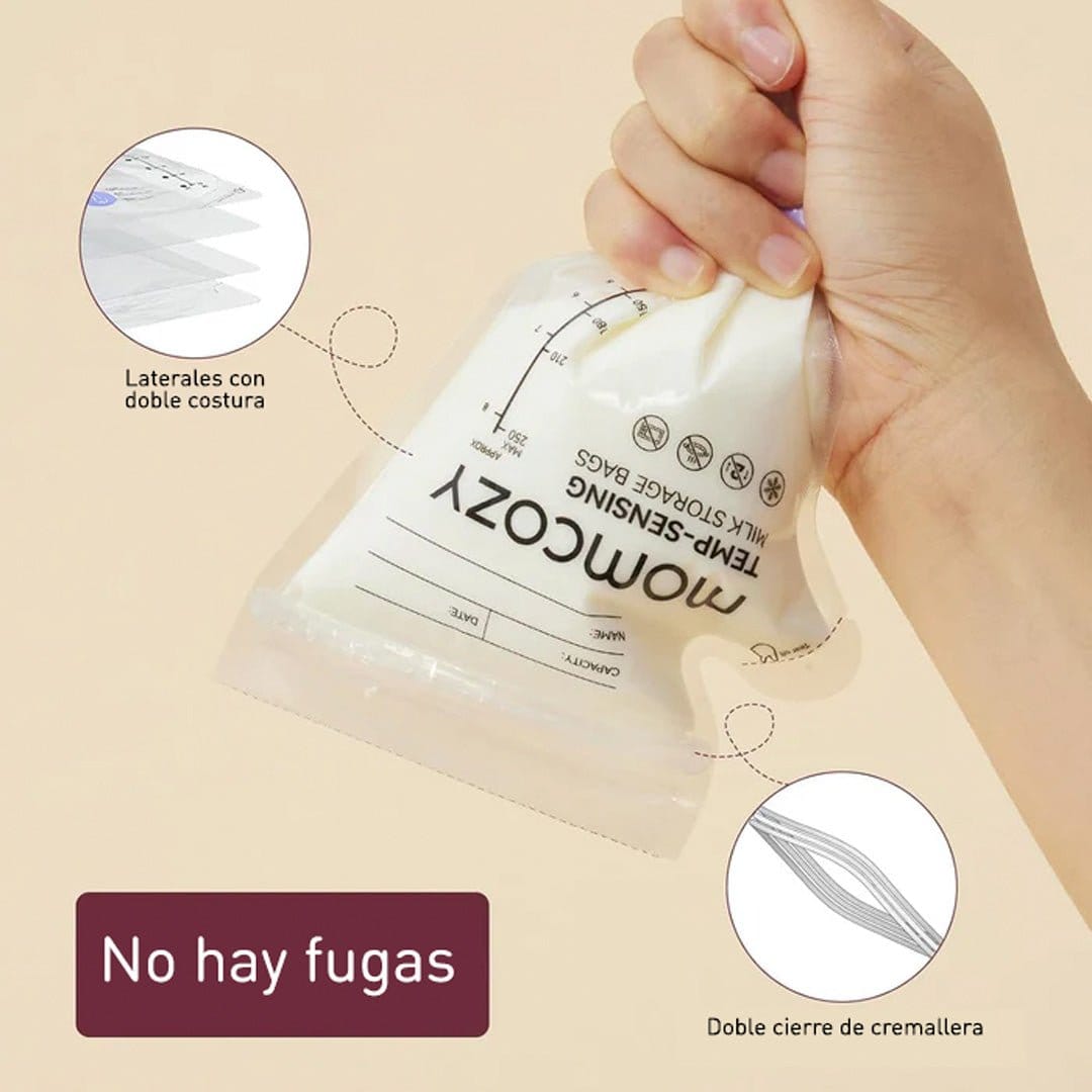 Momcozy Lactancia Materna Bolsas para almacenar leche materna con Boquilla 60un - Momcozy MCMSBS60