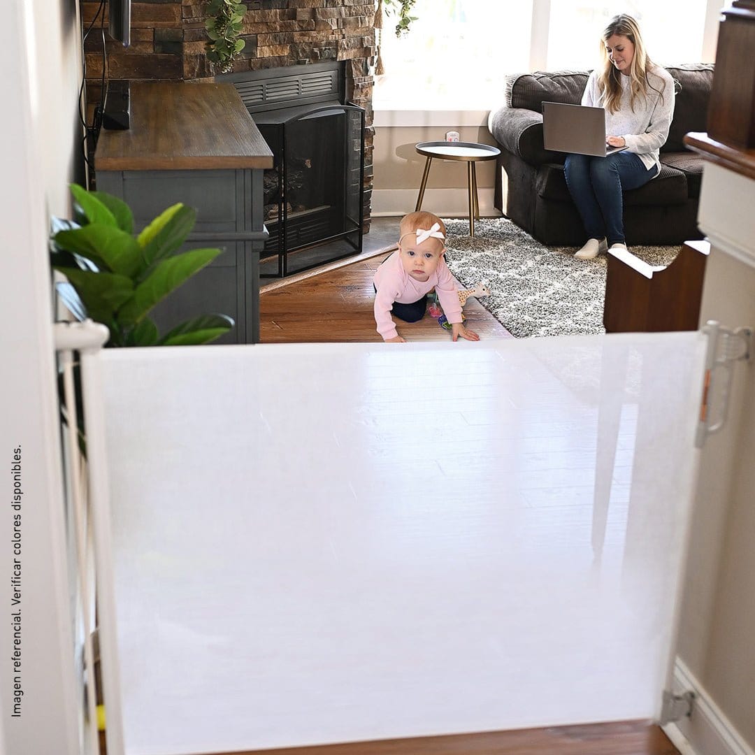 Momcozy Otros accesorios de seguridad Puerta retráctil de seguridad para bebés blanco - Momcozy MCGATEECO140WH