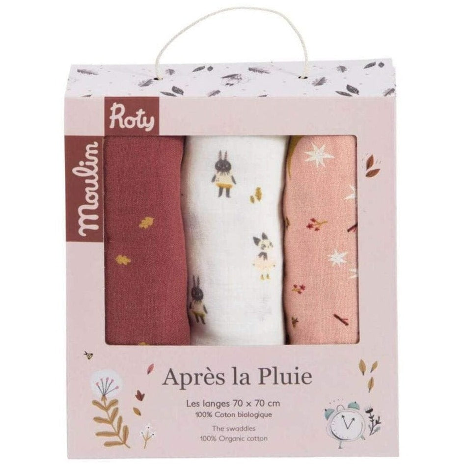 MOULIN ROTY Accesorios bebé Juego de 3 Tutos Muselinas Estrellas y hojas 715275