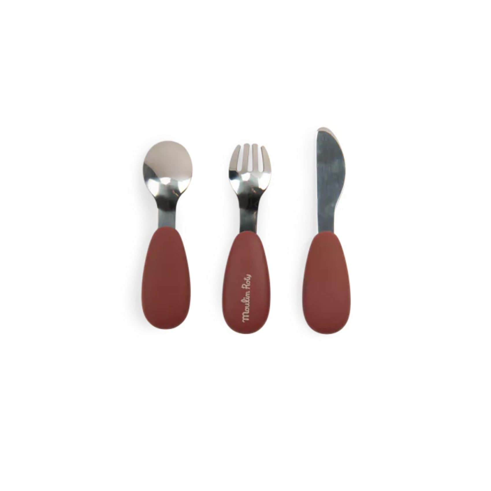 Moulin Roty Alimentación Set de cubiertos silicona Apres la pluie - Moulin Roty 715232