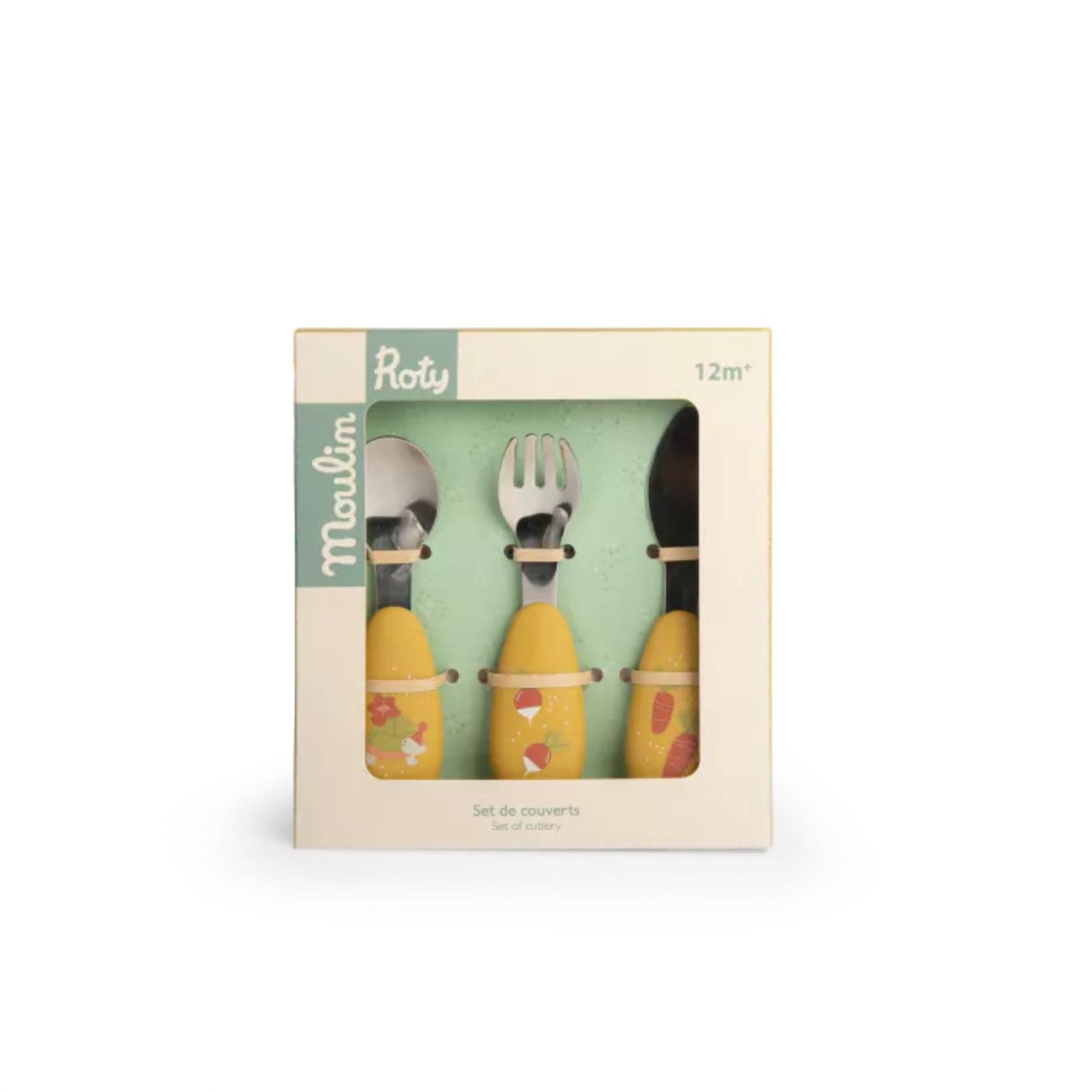 Moulin Roty Alimentación Set de cubiertos silicona Trois Petits Lapins - Moulin Roty 678232