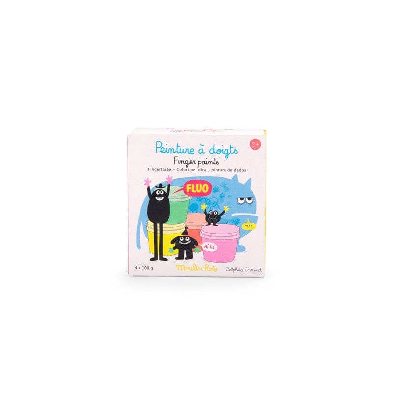 MOULIN ROTY Arte / Manualidades 4 botes de pintura de dedos fluorescente Los Schmouks - Moulin Roty 716610
