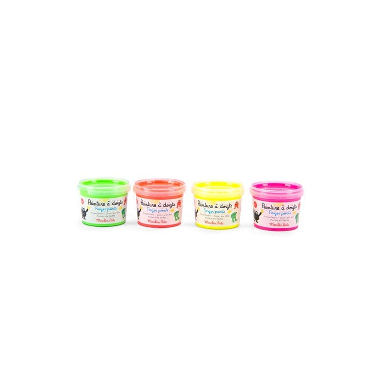 MOULIN ROTY Arte / Manualidades 4 botes de pintura de dedos fluorescente Los Schmouks - Moulin Roty 716610