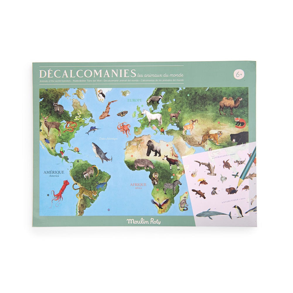 MOULIN ROTY Arte y Manualidades Mapamundi de Calcomanias Tout autour du monde 719185