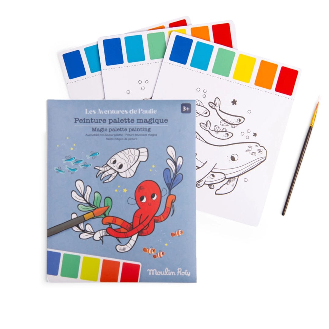MOULIN ROTY Libros para pintar Paleta mágica de pintura Les Aventures de Paulie - Moulin Roty 676601