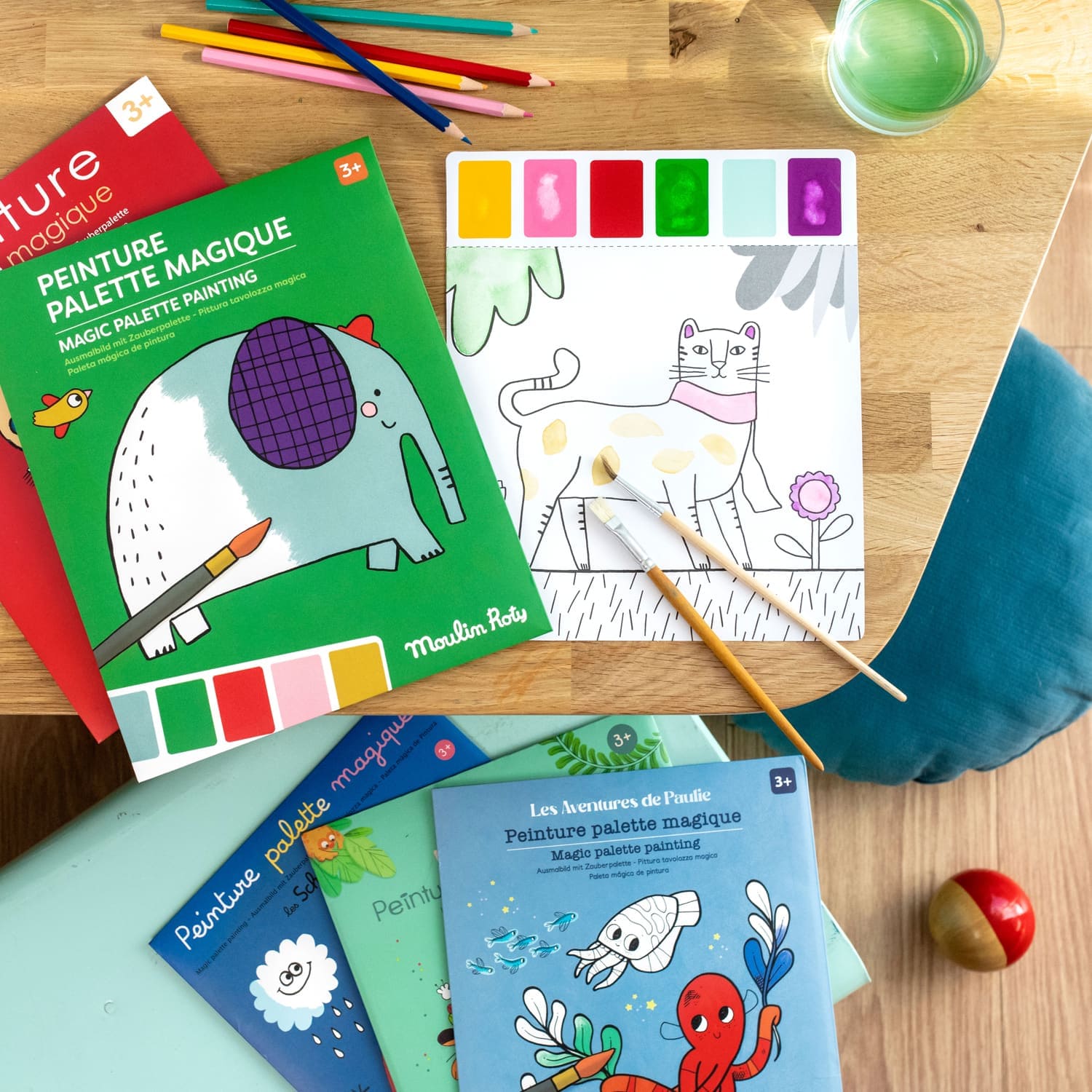 MOULIN ROTY Libros para pintar Paleta mágica de pintura Les Toupitis - Moulin Roty 679601
