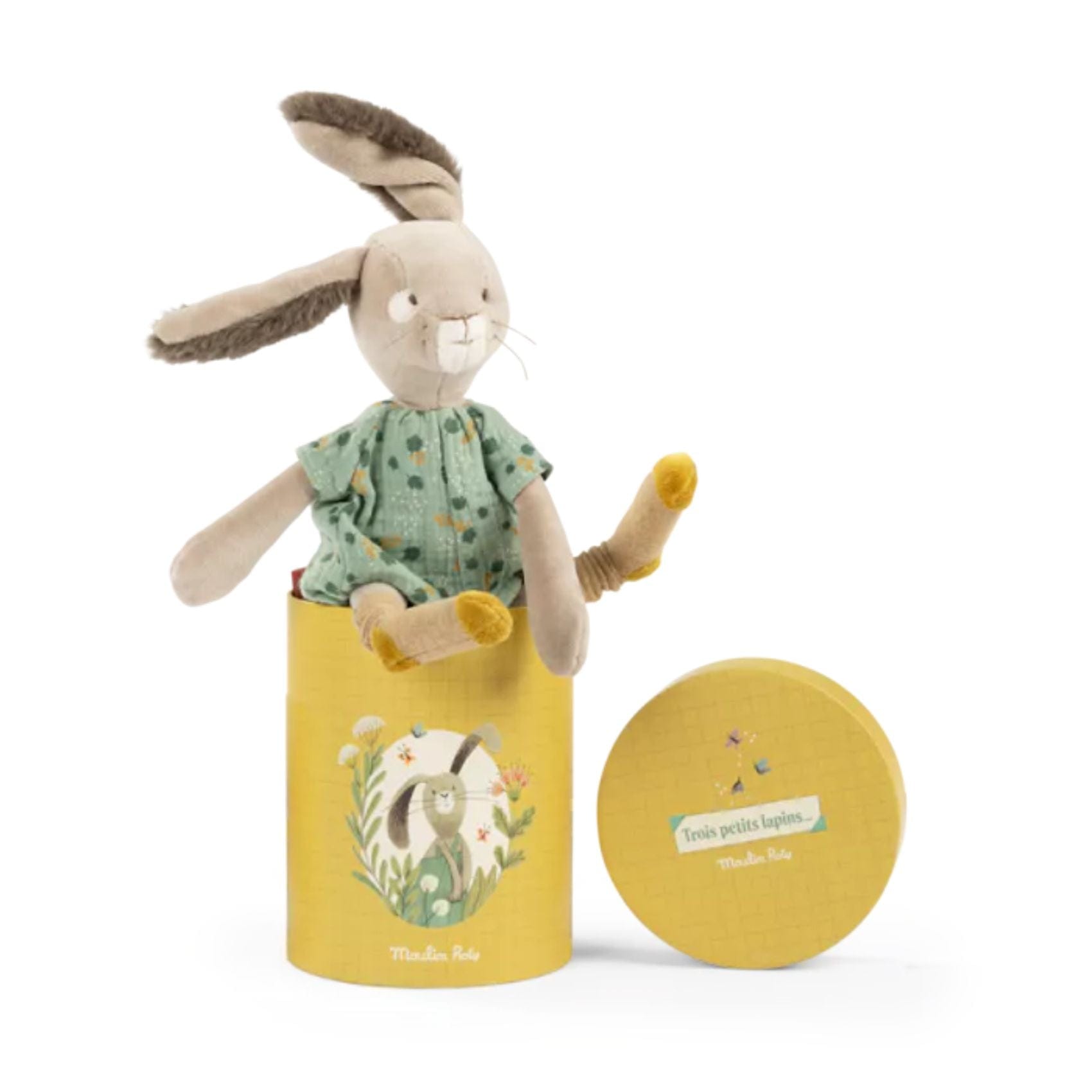 Moulin Roty Peluches Muñeco Conejo salvia en caja Trois Petits Lapins - Moulin Roty 678027