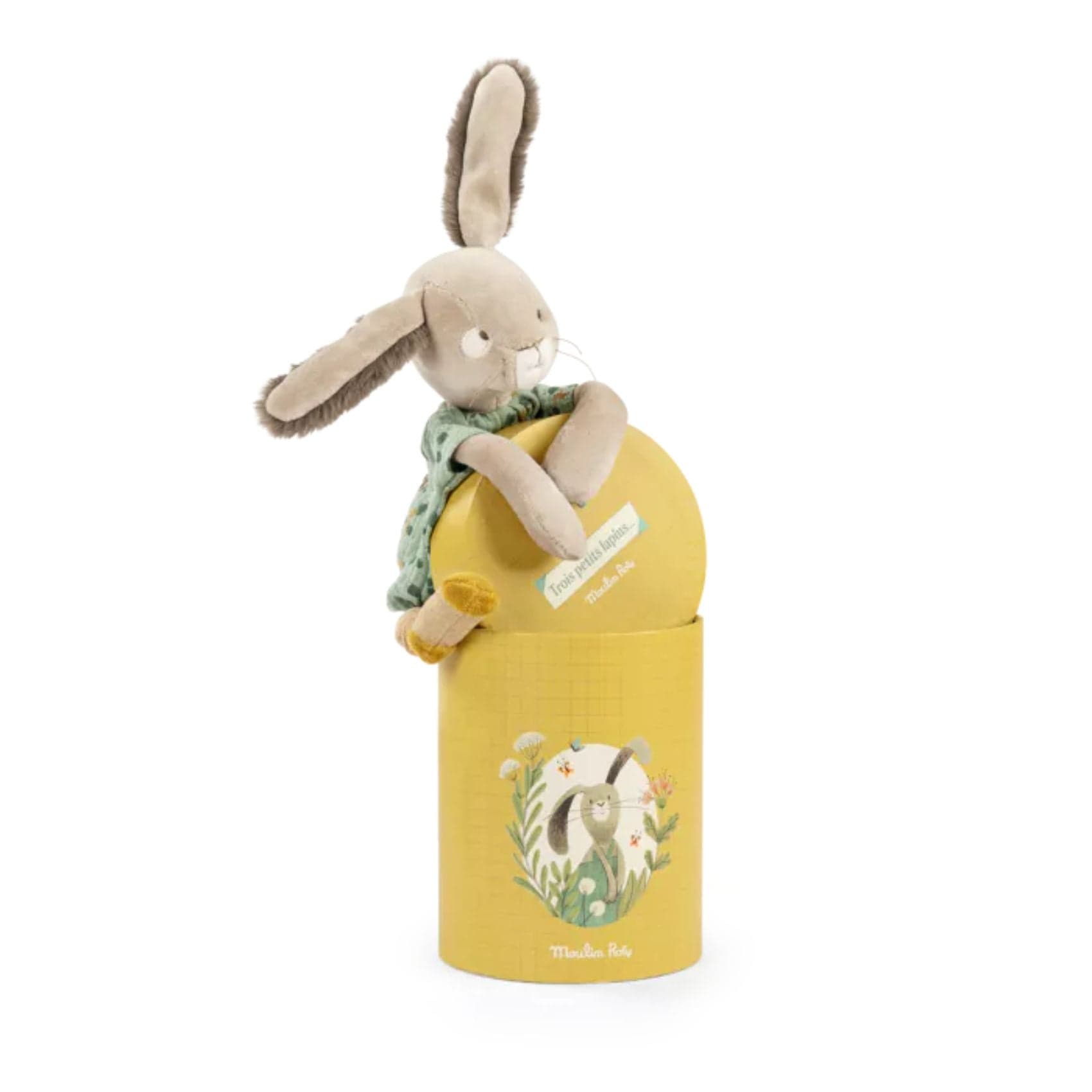 Moulin Roty Peluches Muñeco Conejo salvia en caja Trois Petits Lapins - Moulin Roty 678027