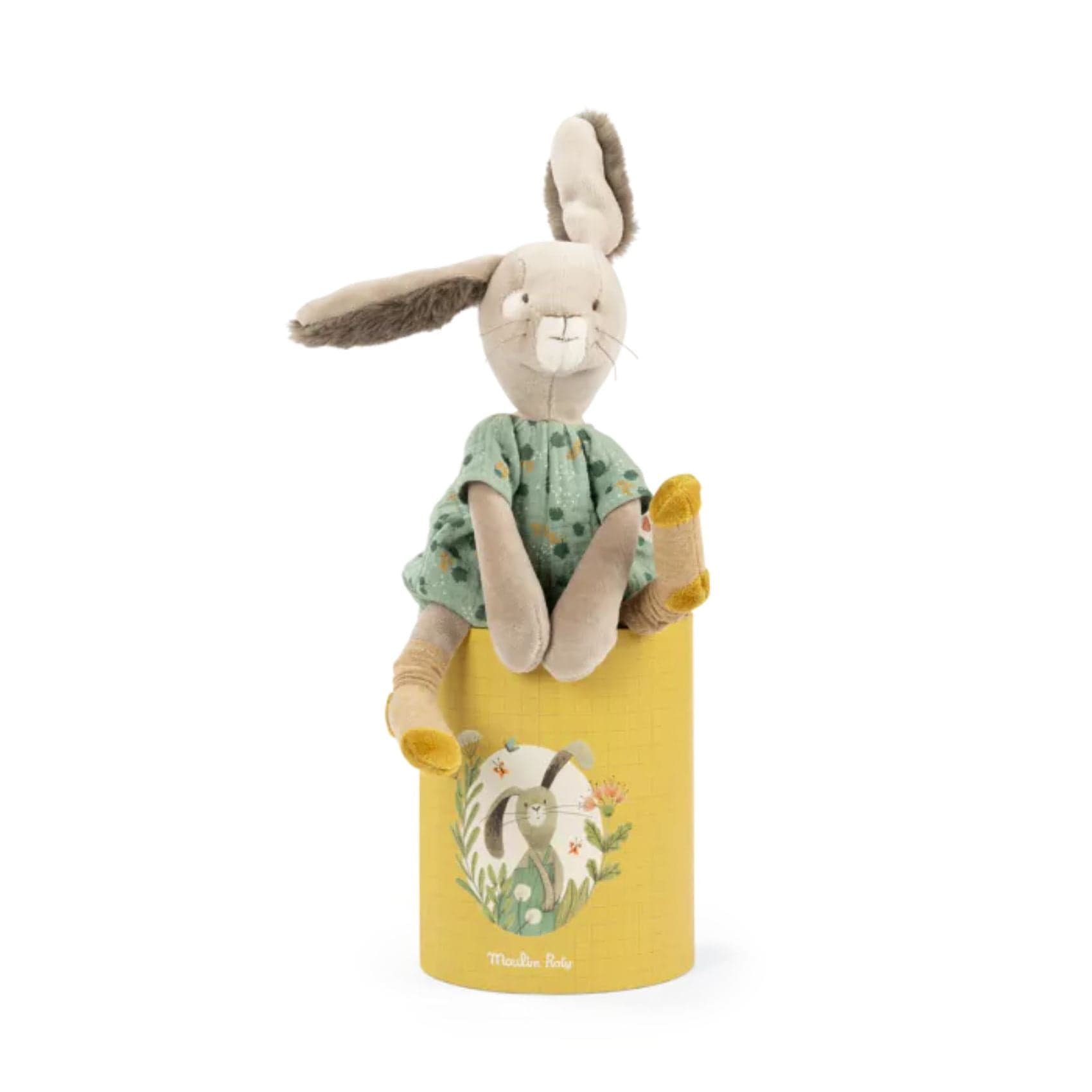 Moulin Roty Peluches Muñeco Conejo salvia en caja Trois Petits Lapins - Moulin Roty 678027