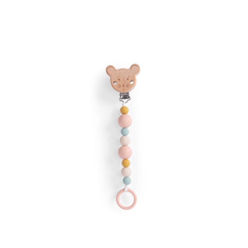 MOULIN ROTY Portachupete Porta chupete madera/silicona de ratoncito - Moulin Roty 667156