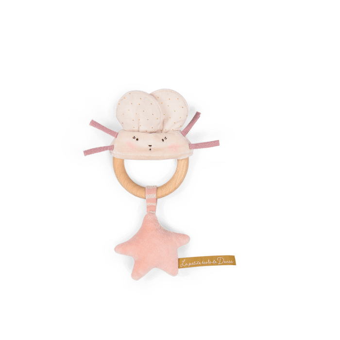 Moulin Roty Sonajero Sonajero anillo de madera Ratoncita Rosa PED - Moulin Roty 667006