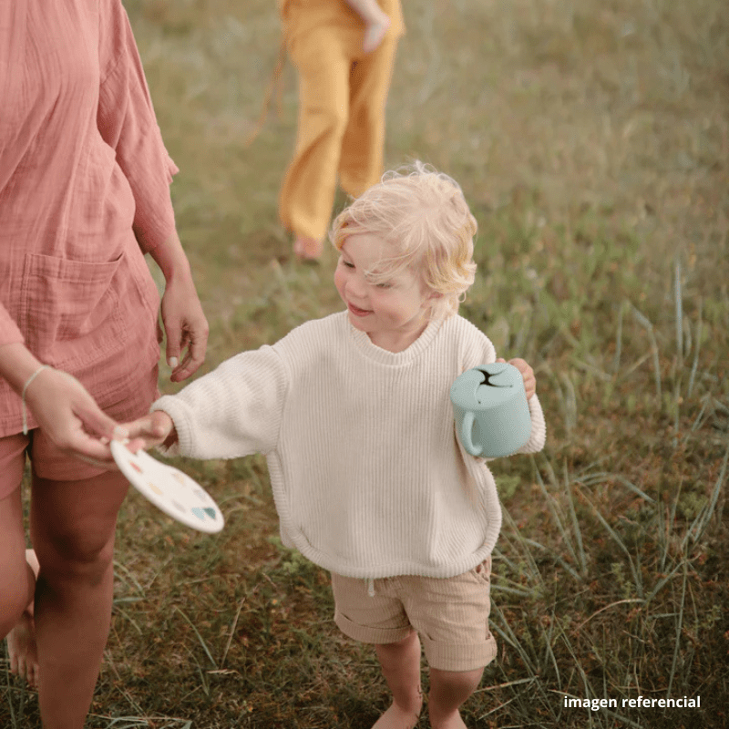 Mushie Alimentación Taza de snack Cambridge Blue - Mushie MU2340031