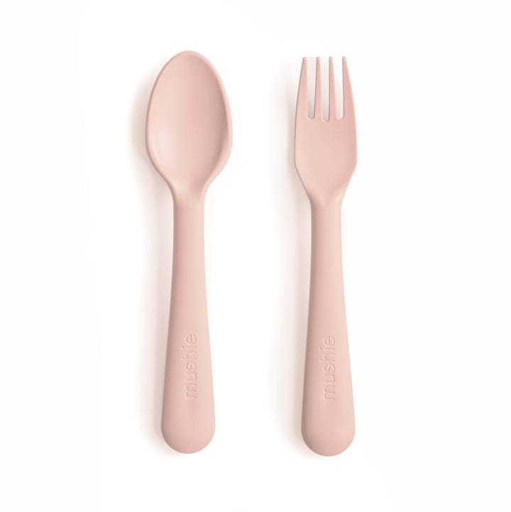 Mushie Alimentación Tenedor y cuchara Blush - Mushie MU2380019