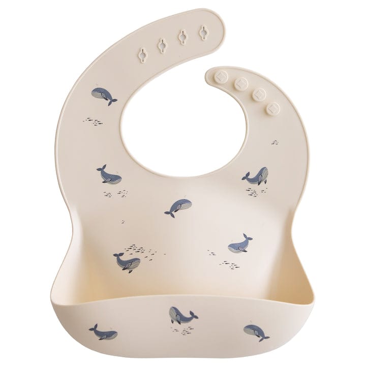 Mushie Baberos para comer Babero de silicona para bebé Ballenas - Mushie MU2500553