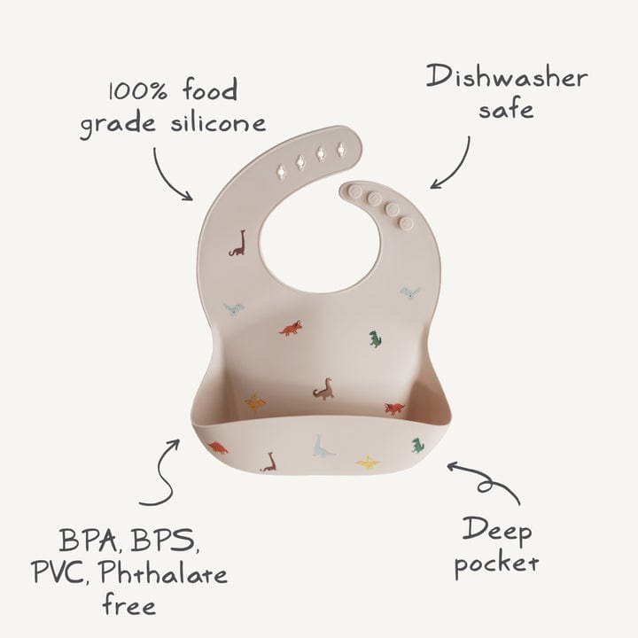 Mushie Baberos para comer Babero de silicona para bebé Ballenas - Mushie MU2500553