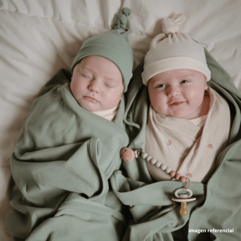 Mushie Manta Manta de bebé con costuras acanaladas Verde Romano - Mushie MU101259