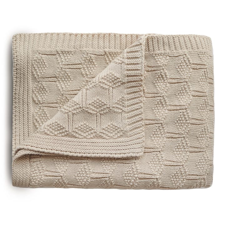 Mushie Manta Manta de bebé de punto Panal Beige - Mushie MU2180334