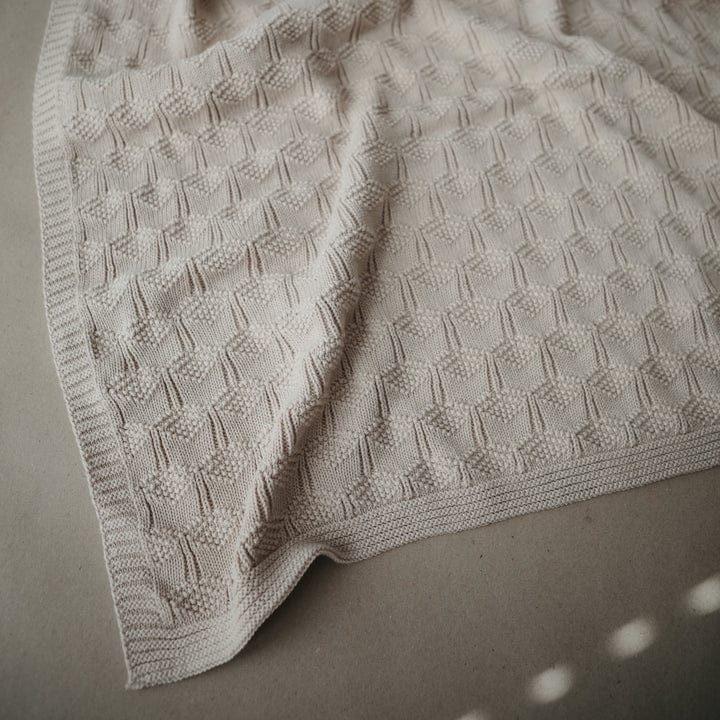 Mushie Manta Manta de bebé de punto Panal Beige - Mushie MU2180334
