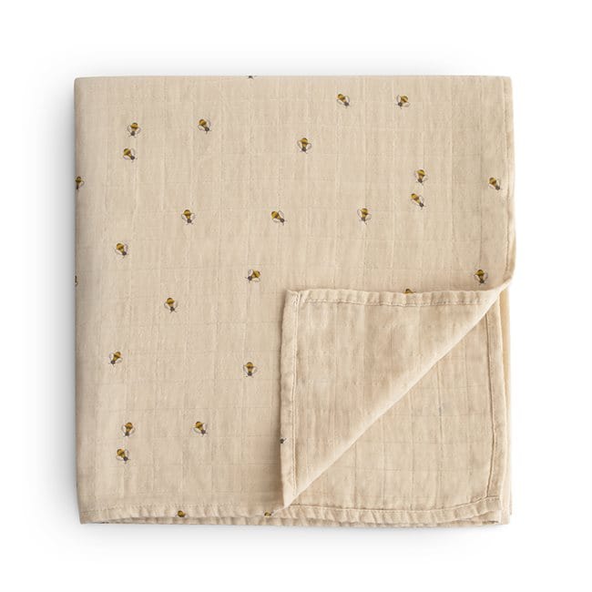 Mushie Manta Manta swaddle muselina abejas - Mushie MU101592