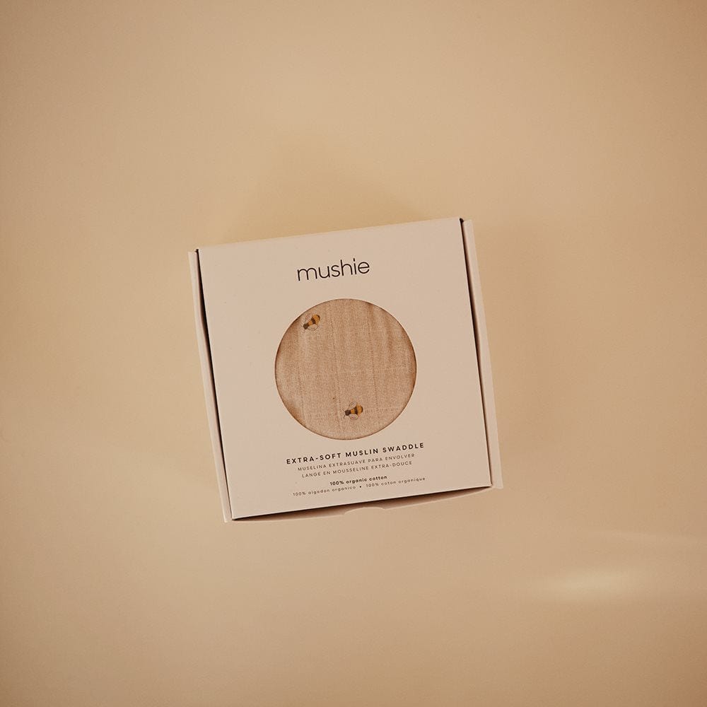 Mushie Manta Manta swaddle muselina abejas - Mushie MU101592