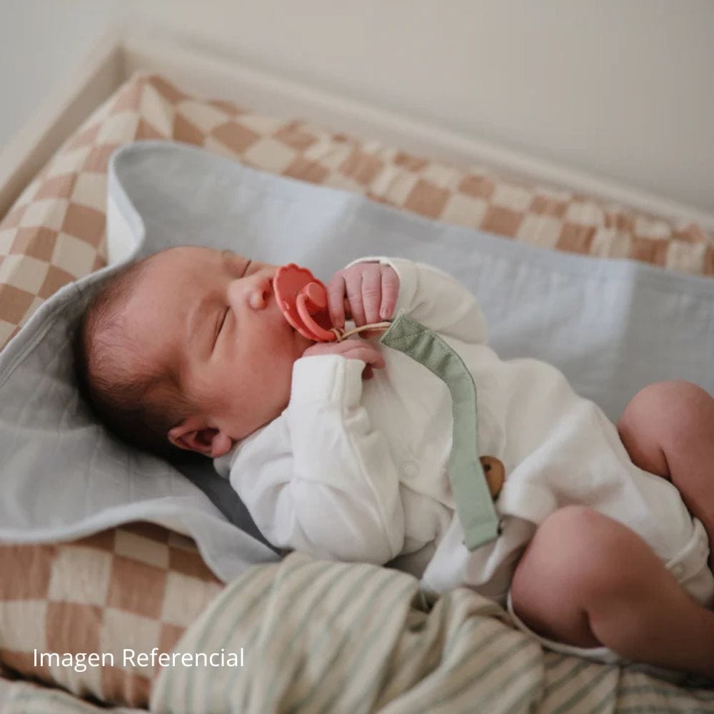 Mushie Portachupete Set Porta Chupete de lino Olive Shifting Sand - Mushie MU101927