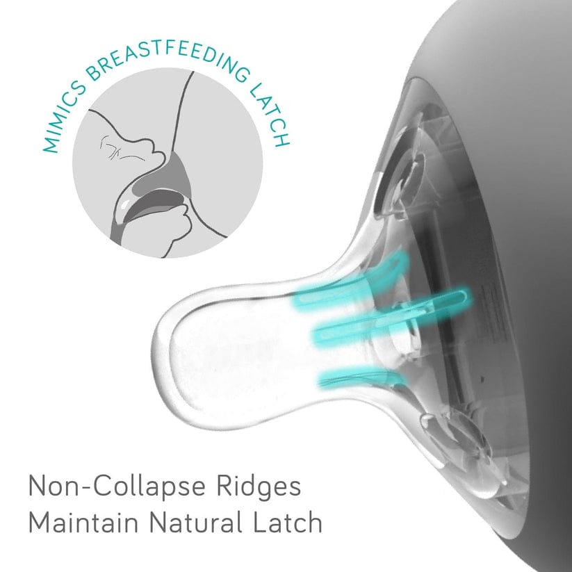 Nanobebe Mamadera Pack 2 Tetinas silicona Flujo lento 0+ meses GEN2 - Nanobebe FUS3020119