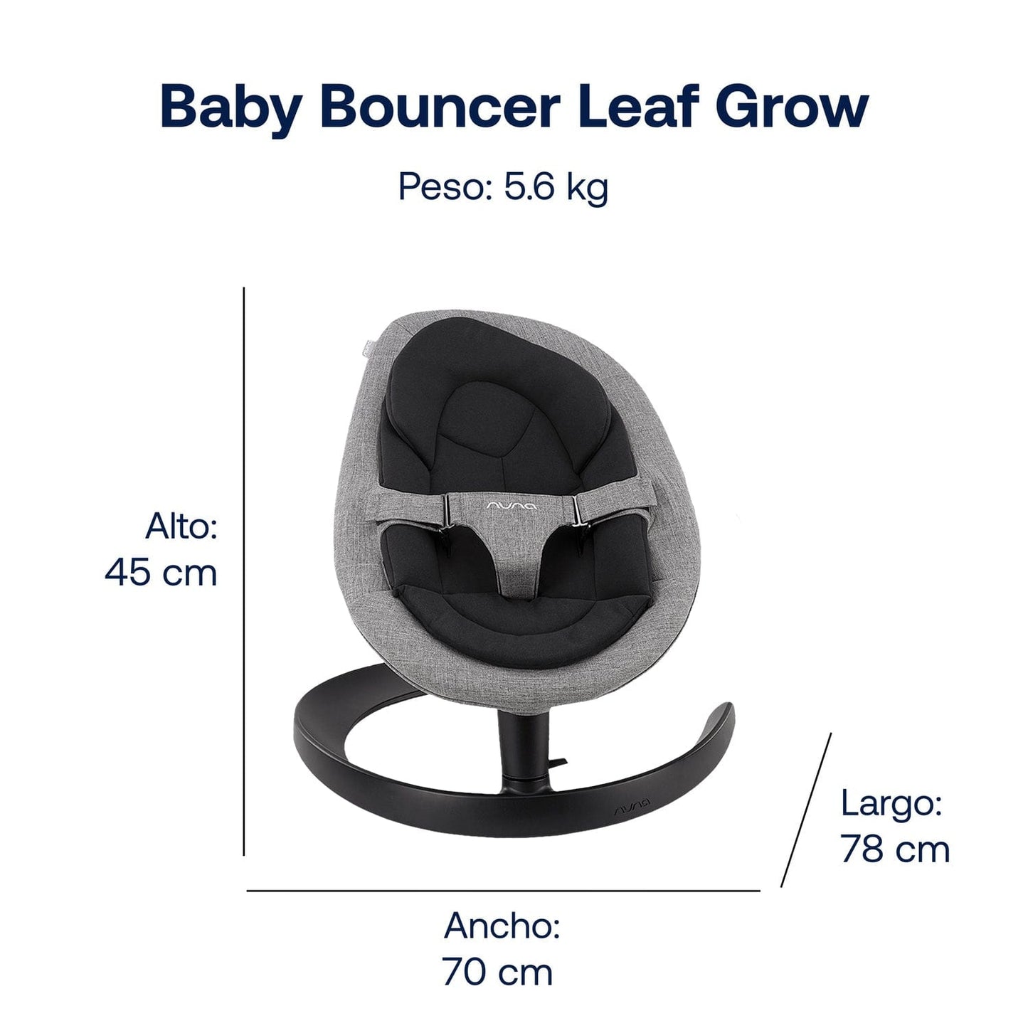 Nuna Sillas Mecedoras Silla Mecedora Baby Bouncer Leaf Grow Ink - Nuna NN320010306INK