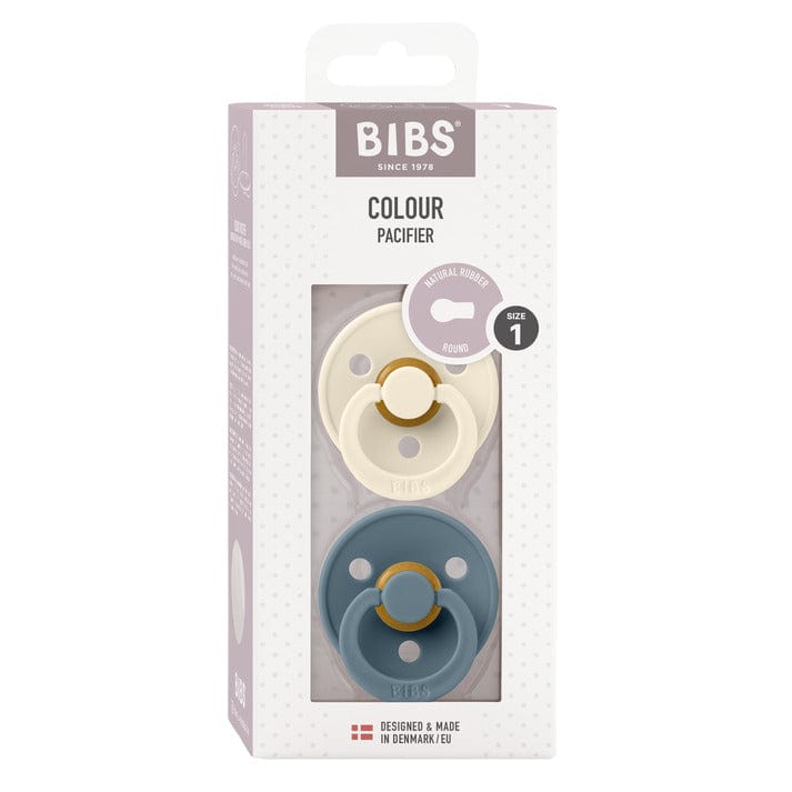 Pichintun Chupete Chupete Bibs redondo Colour x2 Talla 1 Ivory / Petrol - Bibs 110367