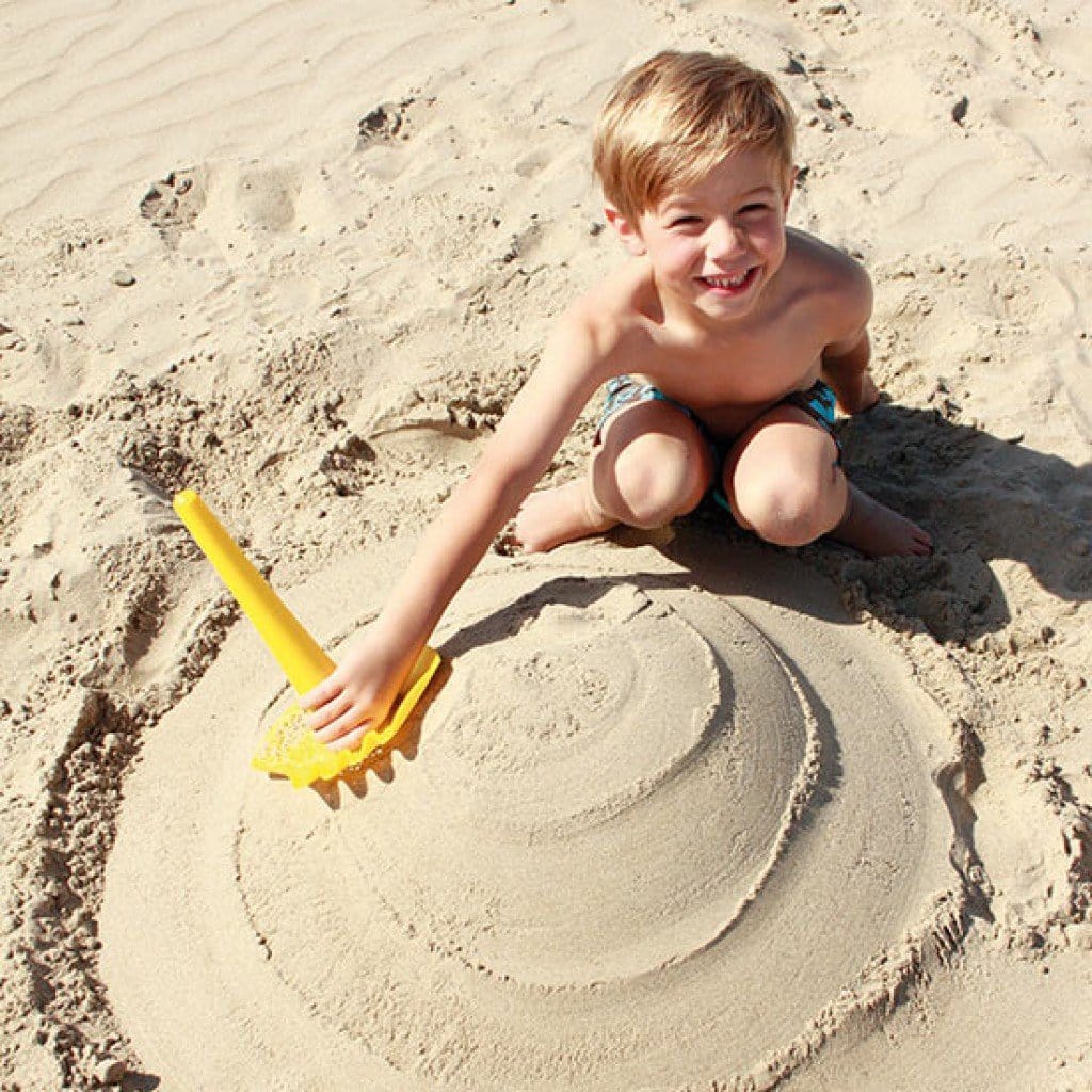 QUUT Juegos de Exterior Rastrillo de playa 3 en 1 Amarillo triplet QU170037
