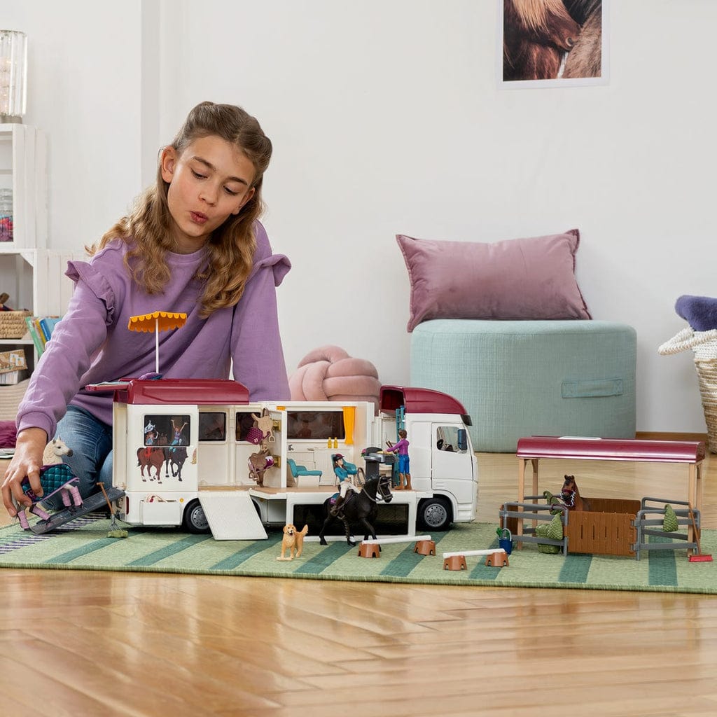 Schleich Animales y Dinosaurios Casa rodante con zona para caballos coleccionables - Schleich SCH42619