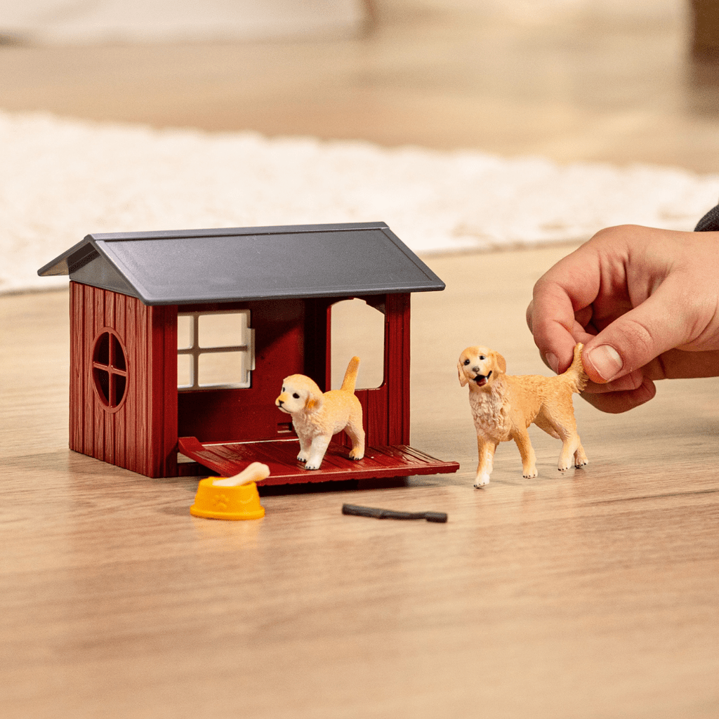 Schleich Animales y Dinosaurios Caseta para perro Golden Retriever coleccionable Farm Wolrd - Schleich SCH42722