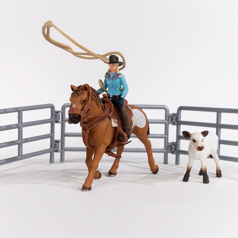 Schleich Animales y Dinosaurios Vaquera con lazo de captura coleccionable - Schleich SCH42577