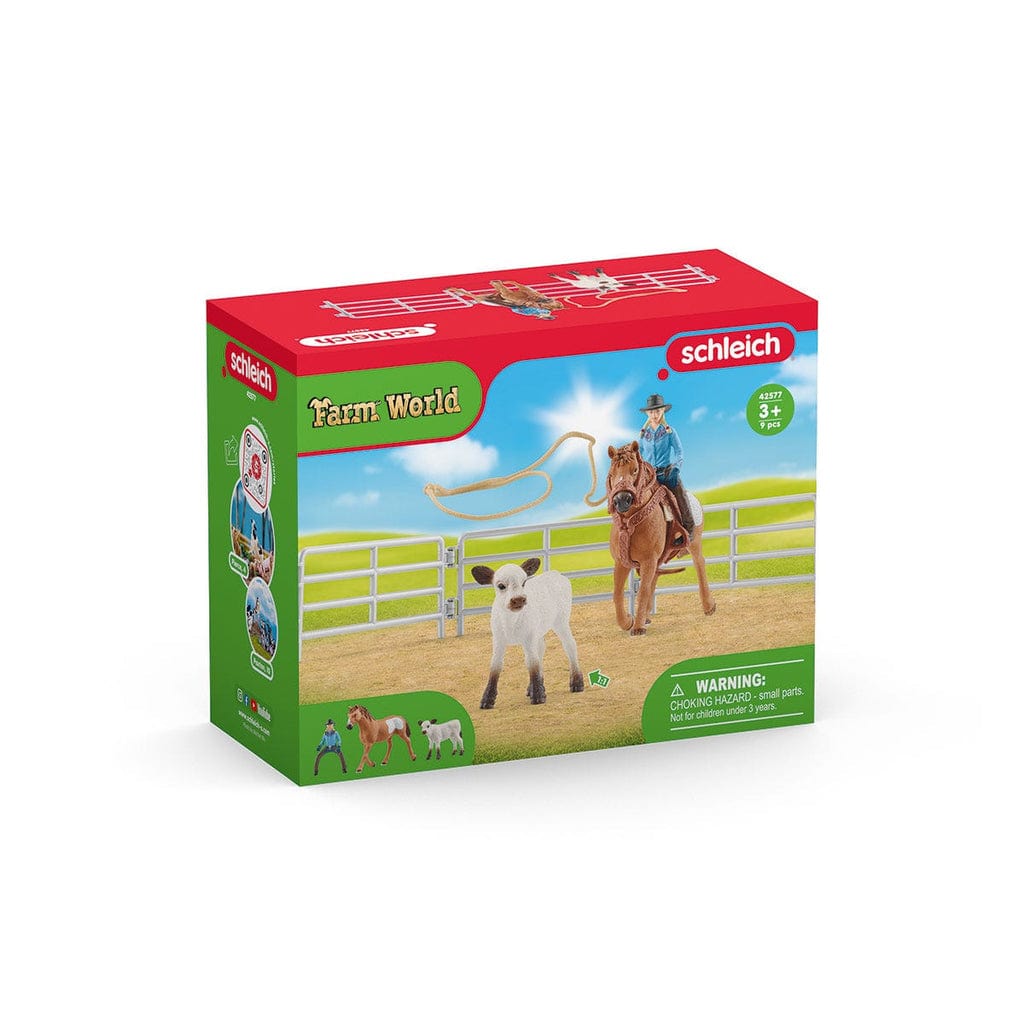Schleich Animales y Dinosaurios Vaquera con lazo de captura coleccionable - Schleich SCH42577