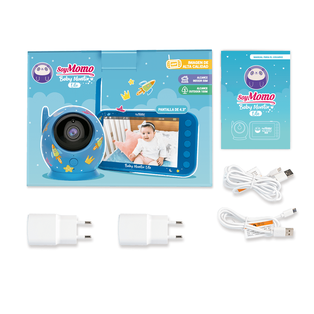 SoyMomo Seguridad Baby Monitor Lite Azul - Pantalla 4,3 SMHBML1BL
