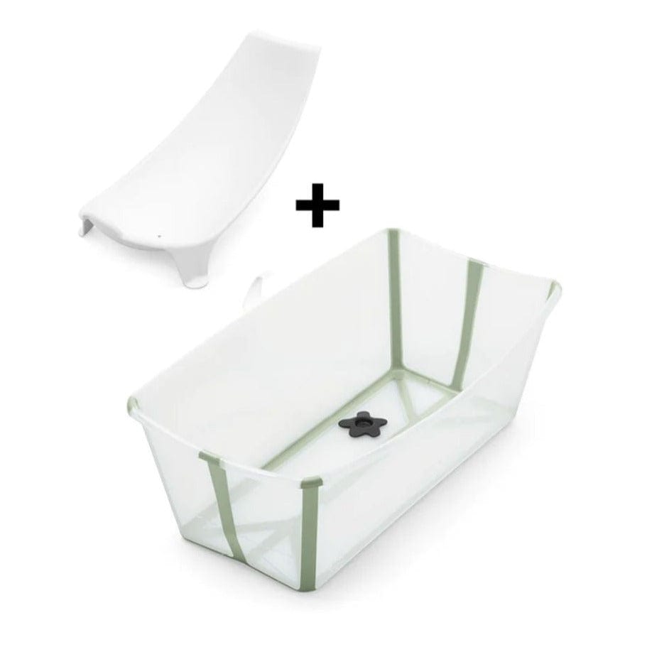Stokke Accesorios bebé Pack Tina Plegable Flexi Bath Transparente Green + Soporte RN FBTG